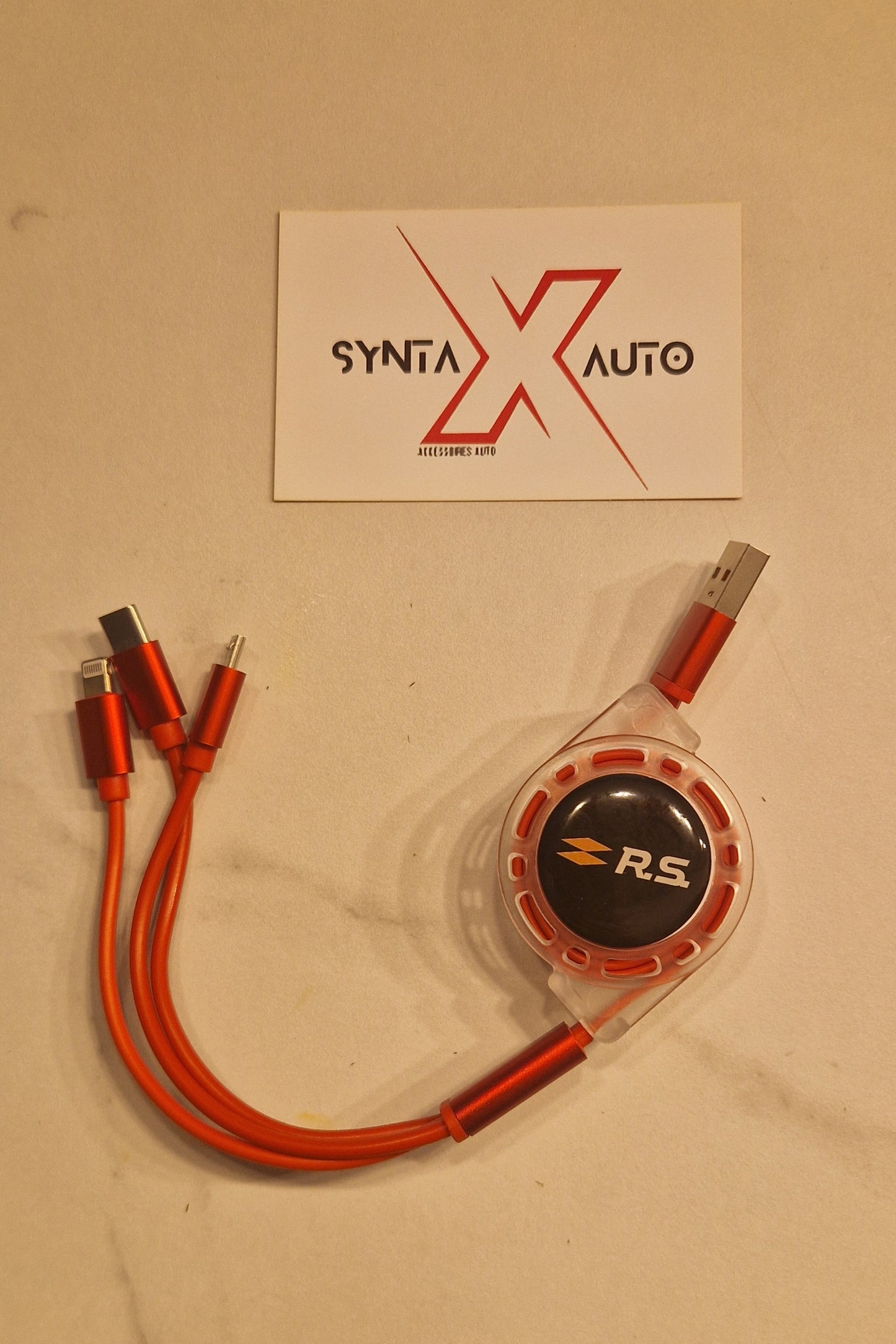 Câble de charge rapide USB Type-C, chargeur télescopique 3 en 1, Renault RS